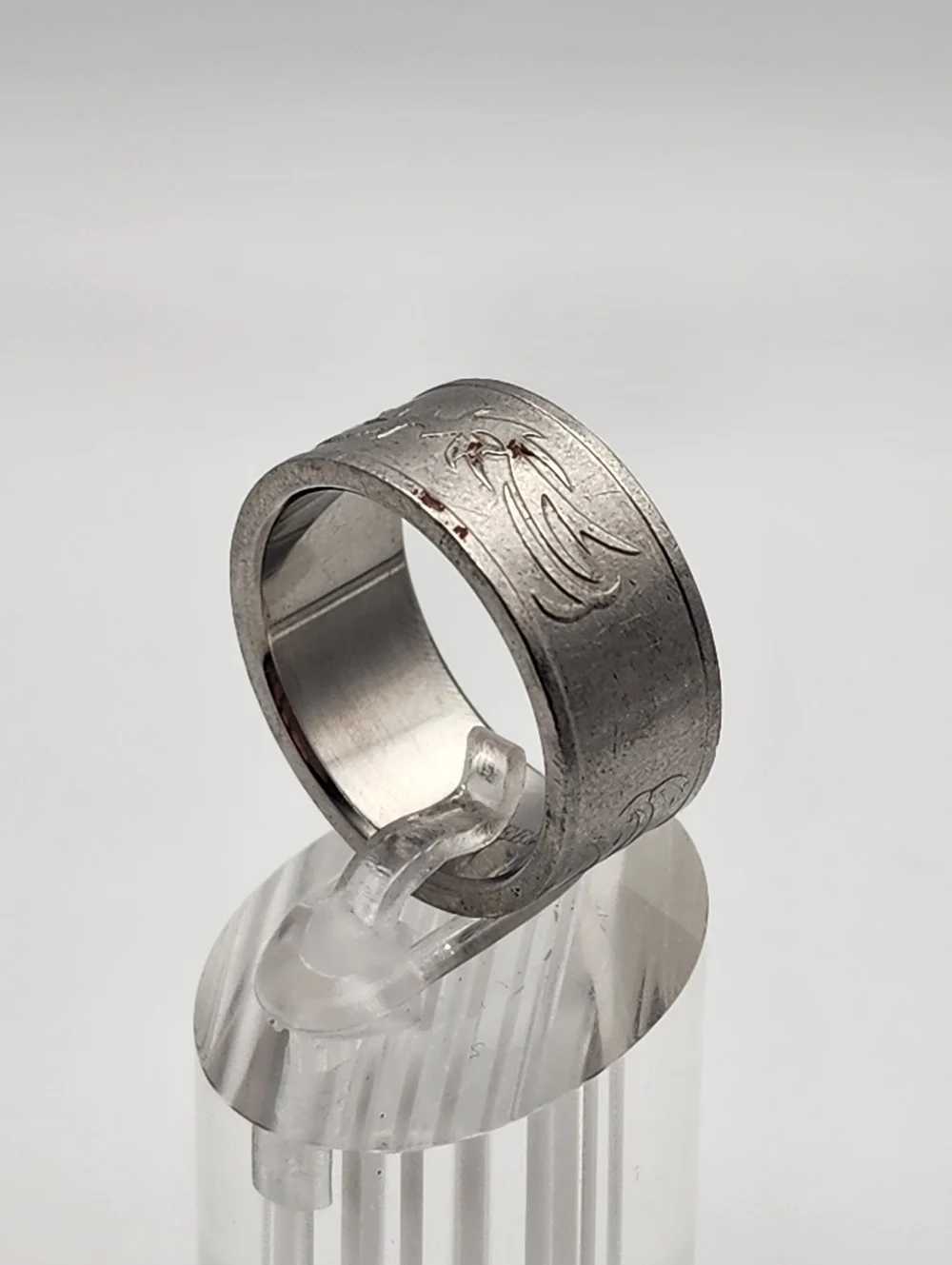 Thick Stainless Steel Silver Tone Band Ring (10)